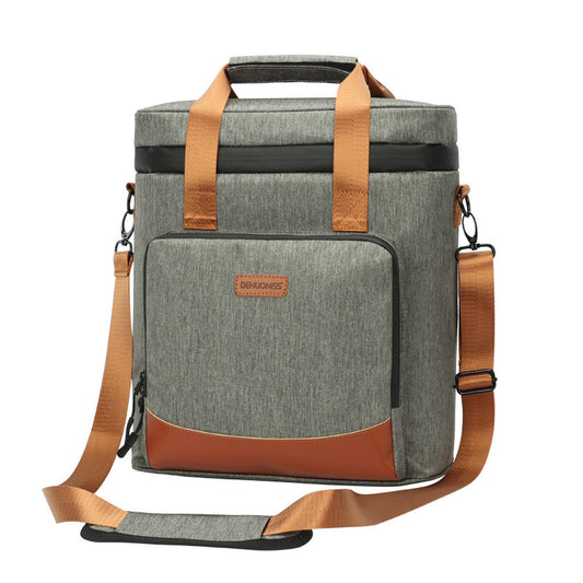 Wine Cooling Bag Leak Proof Picnic Cooler Bag Vintage Leather Refrigerator Bag